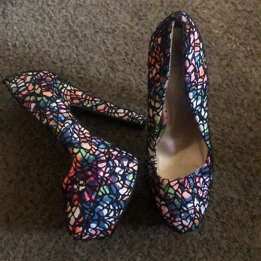 Multicolored floral shoes